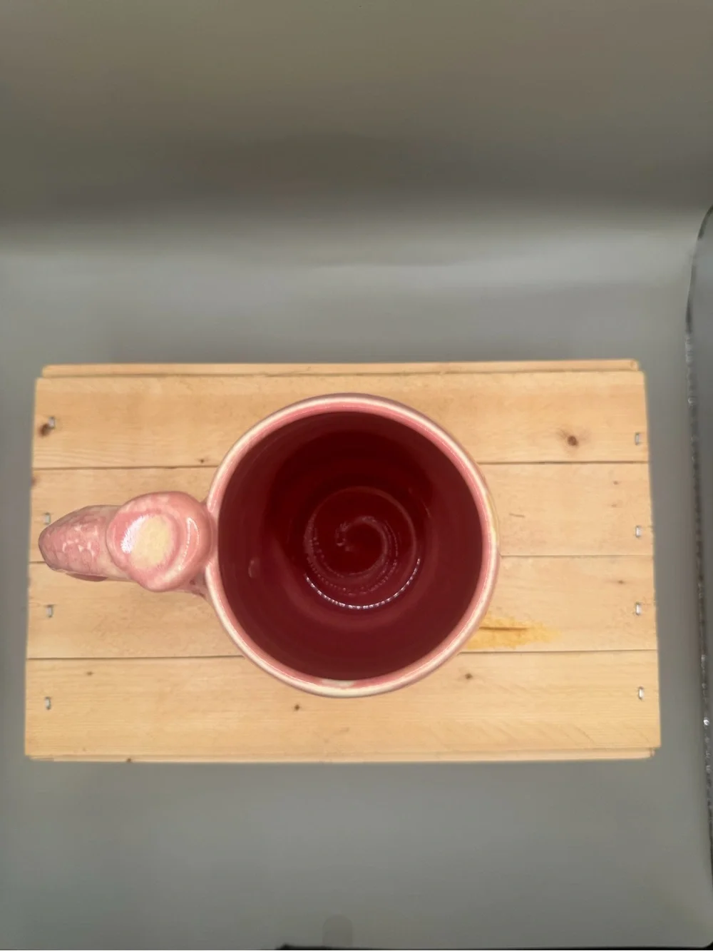 Pink Ceramic Coffee Mug with Glossy Drip Glaze - Unbranded